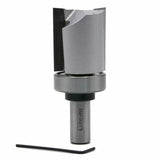 Flush trim router bit with bearing and hex key for woodworking precision cuts