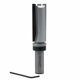 Straight router bit with bearing guide and hex key for woodworking projects
