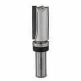 Straight flush trim router bit with bearing for woodworking on white background