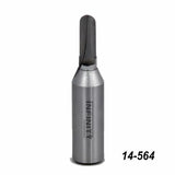 Carbide-tipped straight router bit for woodworking, part number 14-564, on white background.