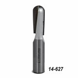 Straight flute carbide router bit for woodworking, product number 14-627 on white background.