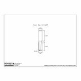 Technical drawing of straight router bit with measurements, item number 14-627, woodworking tool.