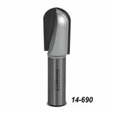 Carbide core box router bit for woodworking, model 14-690, with polished cutting edge