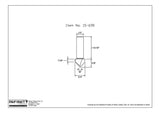 Technical drawing of 90 degree V-groove router bit with size dimensions labeled.