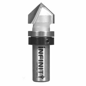 Carbide router bit with sharp angled tip for woodworking and precision cutting