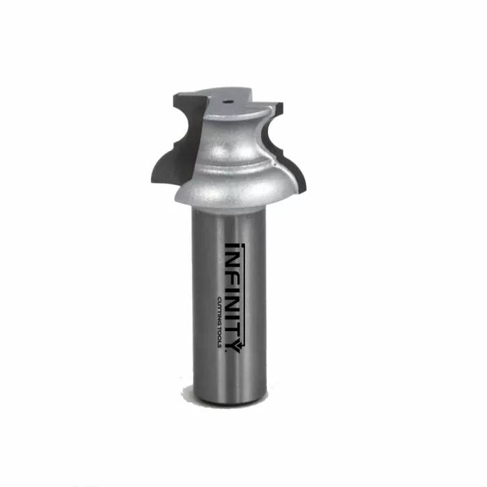 Steel Roman ogee router bit with decorative profile for woodworking projects