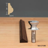 Woodworking roundover router bit with matching molding profile and dimensions, item 17-540