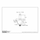 Technical drawing of router bit with dimensions, labeled as item 17-550, woodworking tool