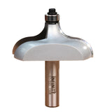 Large roundover router bit with bearing for woodworking, isolated on white background