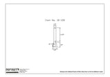 Diagram of woodworking dovetail router bit, 1/2 inch cutting diameter, 14 degree angle.
