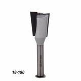 Carbide router bit with sharp straight edge and steel shank for woodworking, model 18-190