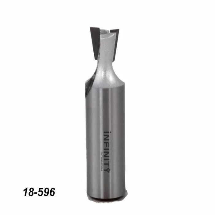 Carbide-tipped dovetail router bit for woodworking, product number 18-596