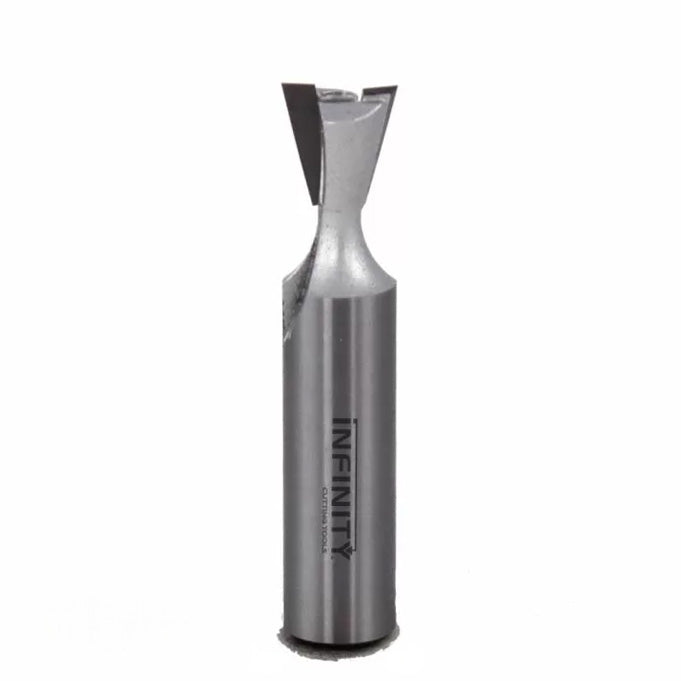 Dovetail router bit with sharp steel cutting edge for woodworking precision