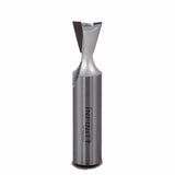 Dovetail router bit with sharp steel cutting edge for woodworking precision