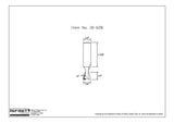 Technical drawing of 1/2 inch dovetail router bit, item 18-628, with measurements and angle.