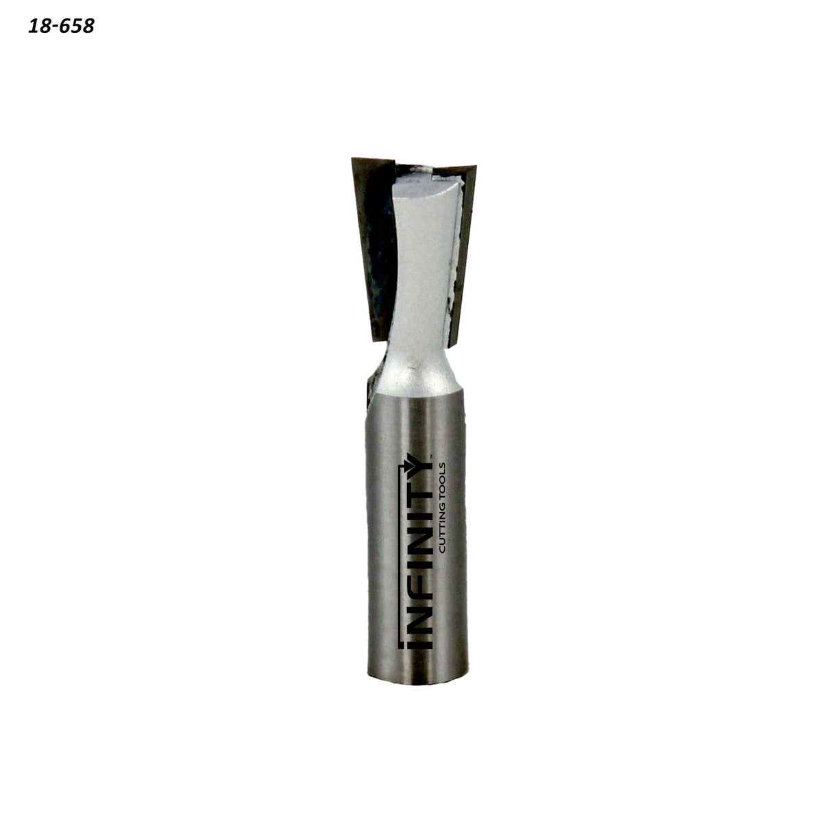 Dovetail router bit for woodworking, straight shank, sharp carbide-tipped cutting edge