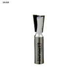 Dovetail router bit for woodworking, straight shank, sharp carbide-tipped cutting edge