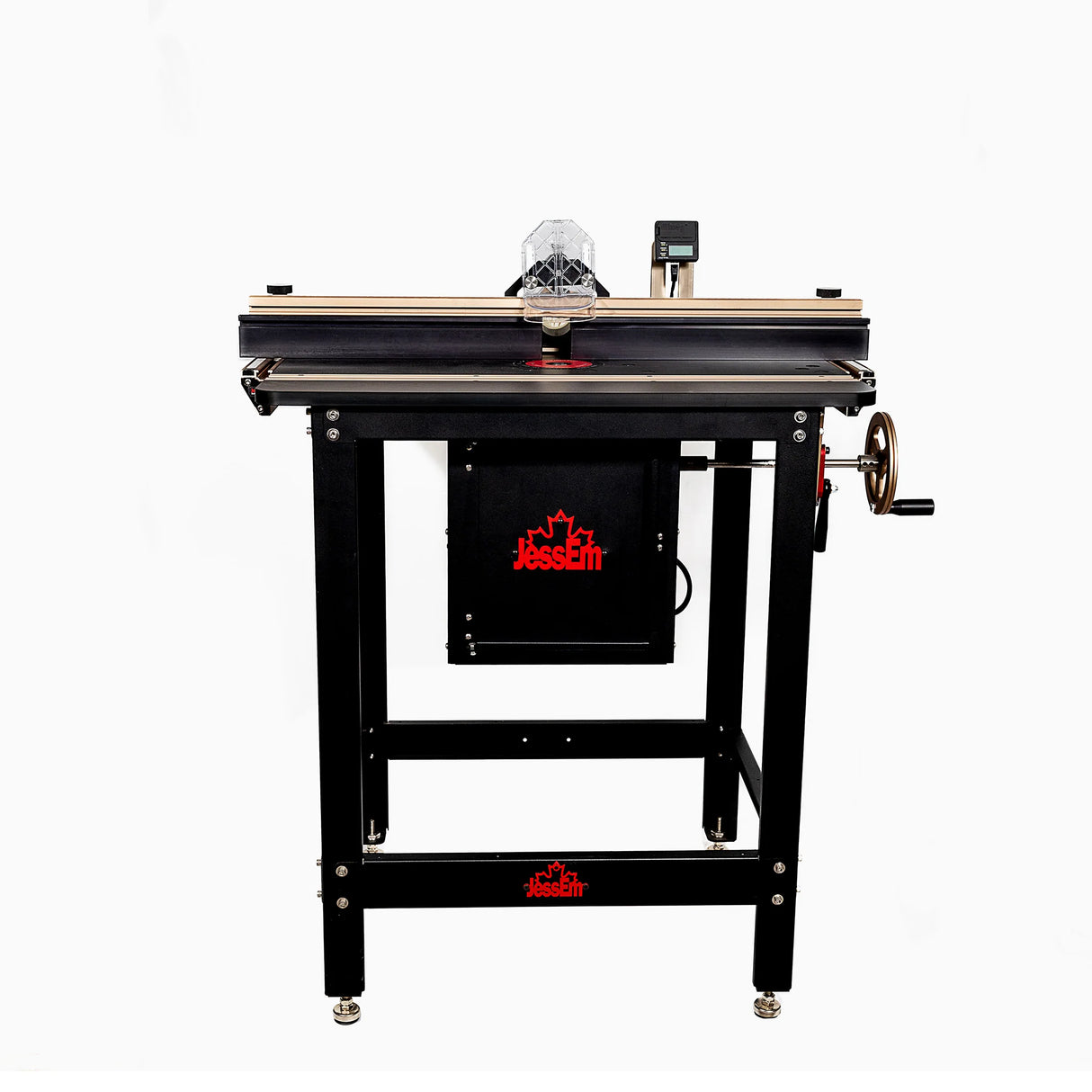Precision woodworking router table with digital gauge and dust collection system