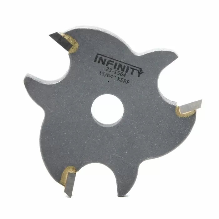Carbide-tipped slot cutter saw blade with four teeth for woodworking precision cuts