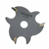 Carbide-tipped slot cutter saw blade with four teeth for woodworking precision cuts