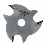Carbide-tipped slot cutter saw blade for woodworking, 5/32 inch kerf, four teeth.