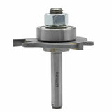 Carbide joinery router bit with bearing and cutting edges for woodworking precision