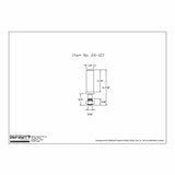 Technical drawing of straight router bit, item 24-127, with detailed measurements.