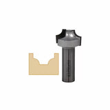 Round nose router bit for woodworking with cross section profile example