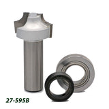 Woodworking slot cutter router bit with bearings, model 27-595B, on white background