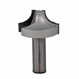 Roundover router bit with steel shank and carbide cutting edge for woodworking
