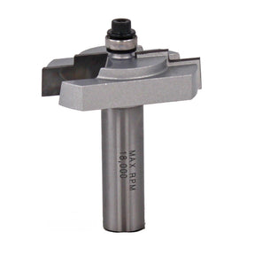 Carbide-tipped router bit for woodworking, straight shank, max 18,000 RPM, isolated view