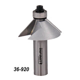Chamfer router bit with bearing, model 36-920, for woodworking and precision cutting