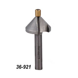 Carbide-tipped router bit with guide bearing for woodworking, labeled 36-921.