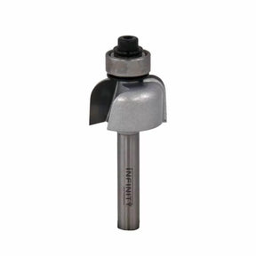 Carbide tipped router bit with ball bearing guide for woodworking and shaping edges