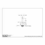 Technical drawing of woodworking router bit with measurements and labeled bearing