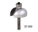 Roundover router bit with bearing, carbide-tipped woodworking tool, model 37-350