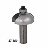Roundover edge router bit with bearing, woodworking tool, model number 37-850