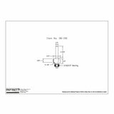 Technical drawing of router bit with dimensions and labeled 3/16x1/2 inch bearing.