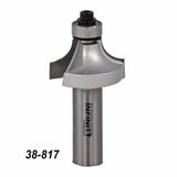 Roundover router bit with bearing, labeled 38-817, for woodworking precision cuts