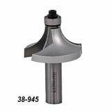 Large roundover router bit with bearing, woodworking tool, product number 38-945, gray finish