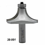 Large roundover router bit with bearing, model 38-991, for woodworking edge profiles.