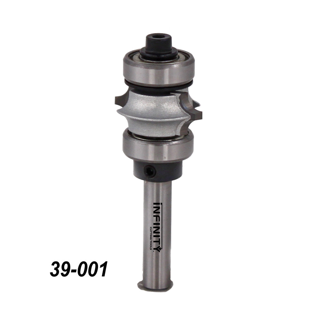 Carbide router bit with ball bearings for precision woodworking, product number 39-001