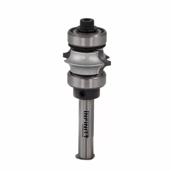 Carbide woodworking router bit with bearing for precise edge shaping