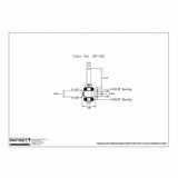 Technical drawing of woodworking router bit with dimensions and 1/4" shank, item 39-001.
