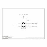 Technical drawing of woodworking router bit with labeled dimensions and 1/4" shaft, item 39-002.