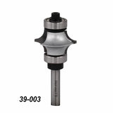 Woodworking router bit with bearings, model 39-003, used for precise edge cutting.