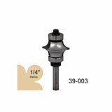 1/4-inch radius beading router bit for woodworking, part number 39-003, with bearing.