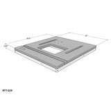 3D model diagram of a router table top with dimensions for woodworking projects