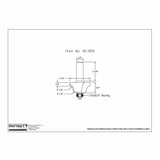 Technical drawing of router bit with dimensions and bearing, labeled item 40-850.