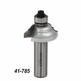 Roundover router bit with bearing for woodworking, model 41-785, on white background